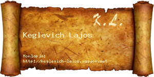 Keglevich Lajos névjegykártya